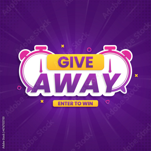 Gradient giveaway enter to win label design concept