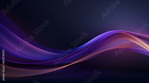 Abstract 3D Background of Curves and Swooshes in dark purple Colors. Elegant Presentation Template