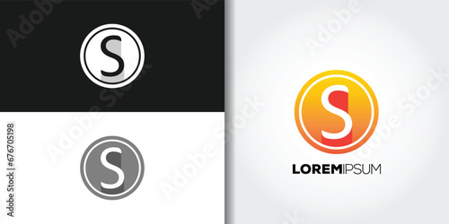 coin letter s logo set
