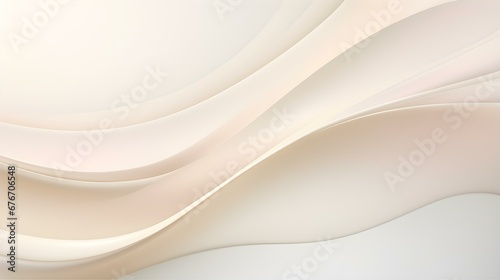 Abstract 3D Background of Curves and Swooshes in ivory Colors. Elegant Presentation Template