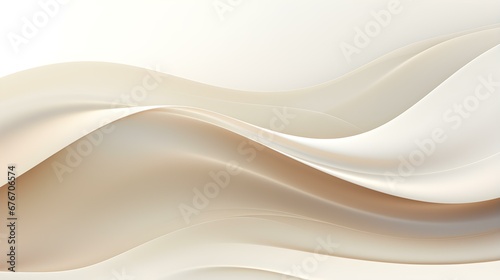 Abstract 3D Background of Curves and Swooshes in ivory Colors. Elegant Presentation Template