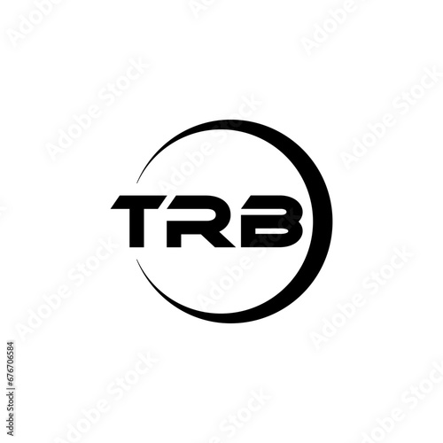 TRB letter logo design with white background in illustrator, cube logo, vector logo, modern alphabet font overlap style. calligraphy designs for logo, Poster, Invitation, etc. photo