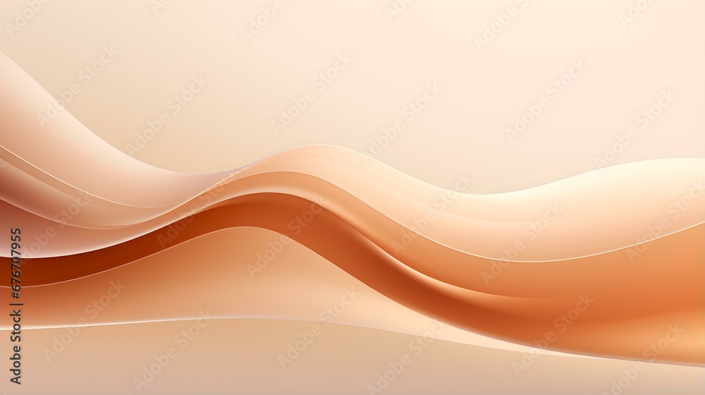 Fototapeta premium Abstract 3D Background of Curves and Swooshes in light brown Colors. Elegant Presentation Template