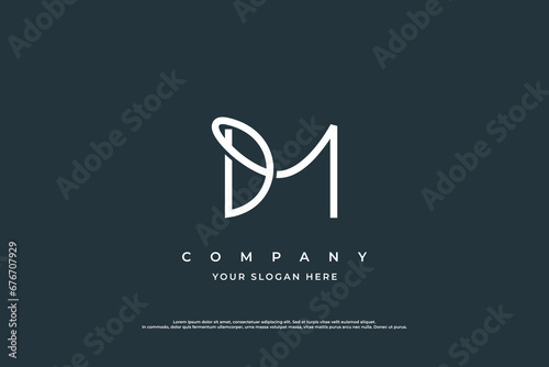 Initial Letter DM Monogram Logo Design Vector