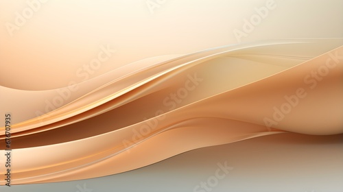 Abstract 3D Background of Curves and Swooshes in light brown Colors. Elegant Presentation Template