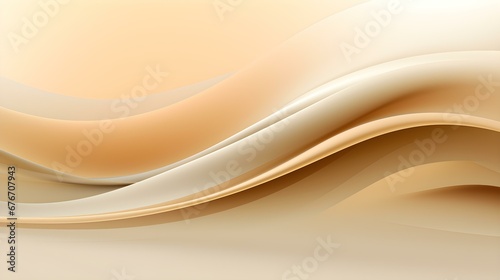 Abstract 3D Background of Curves and Swooshes in light brown Colors. Elegant Presentation Template