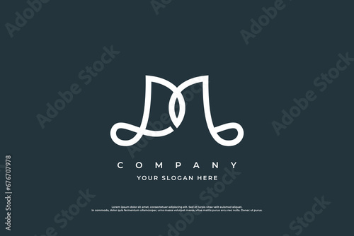 Initial Letter DM Monogram Logo Design Vector