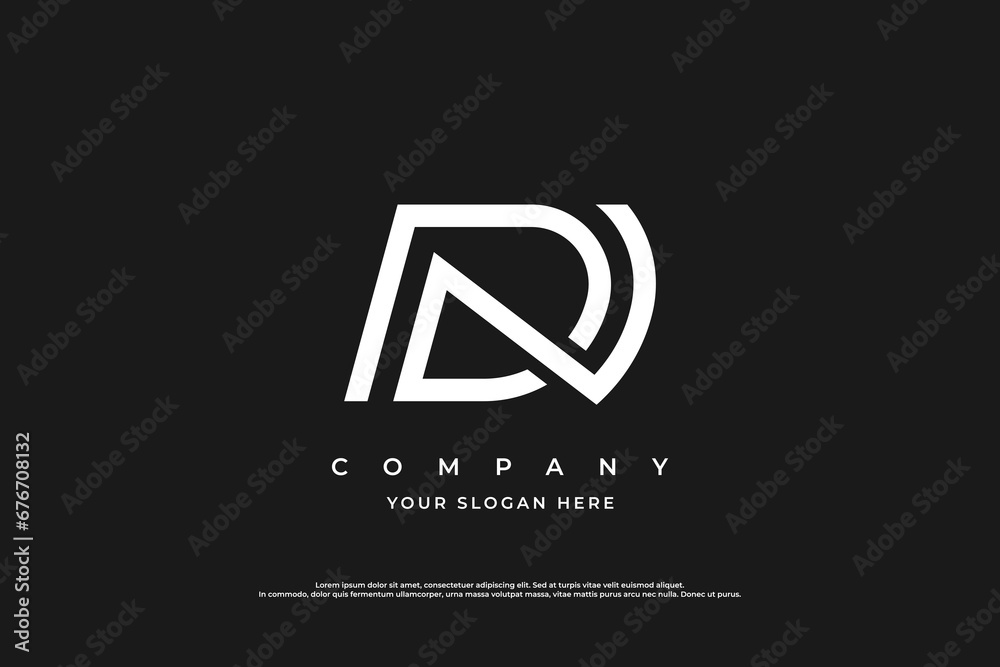 Initial Letter DN or ND Monogram Logo Design Vector Initial Letter DN or ND Monogram Logo Design Vector