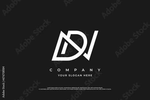 Initial Letter DN or ND Monogram Logo Design Vector photo