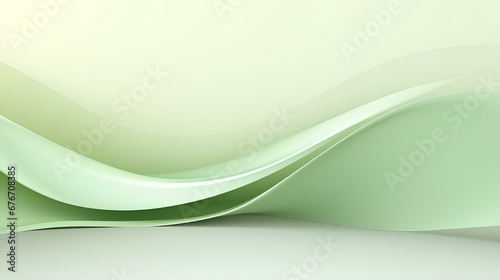 Abstract 3D Background of Curves and Swooshes in light green Colors. Elegant Presentation Template