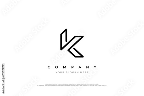Minimal Initial Letter K Logo Design Vector