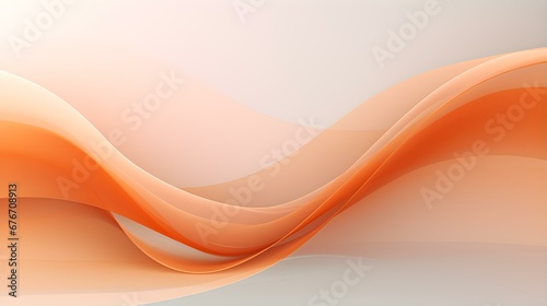Abstract 3D Background of Curves and Swooshes in light orange Colors. Elegant Presentation Template