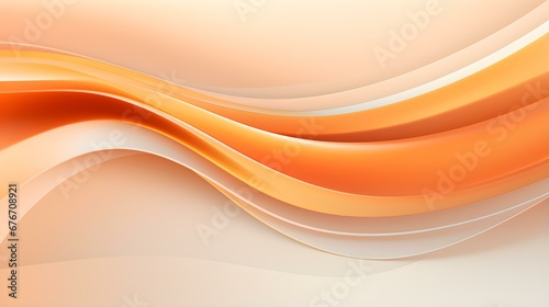 Abstract 3D Background of Curves and Swooshes in light orange Colors. Elegant Presentation Template