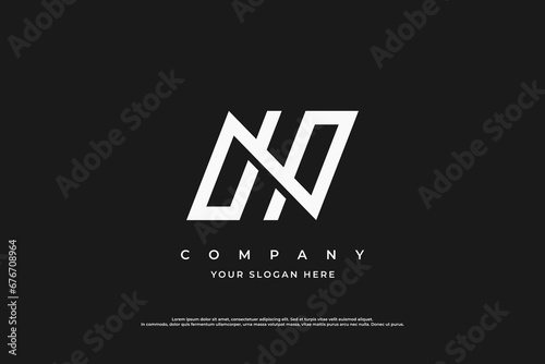 Simple Letter HN Logo or NH Monogram Logo Design