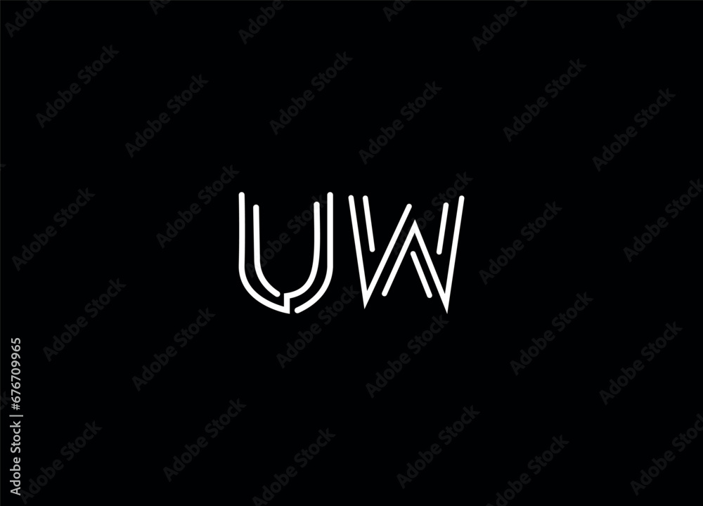 UW  initial letter logo design and monogram logo