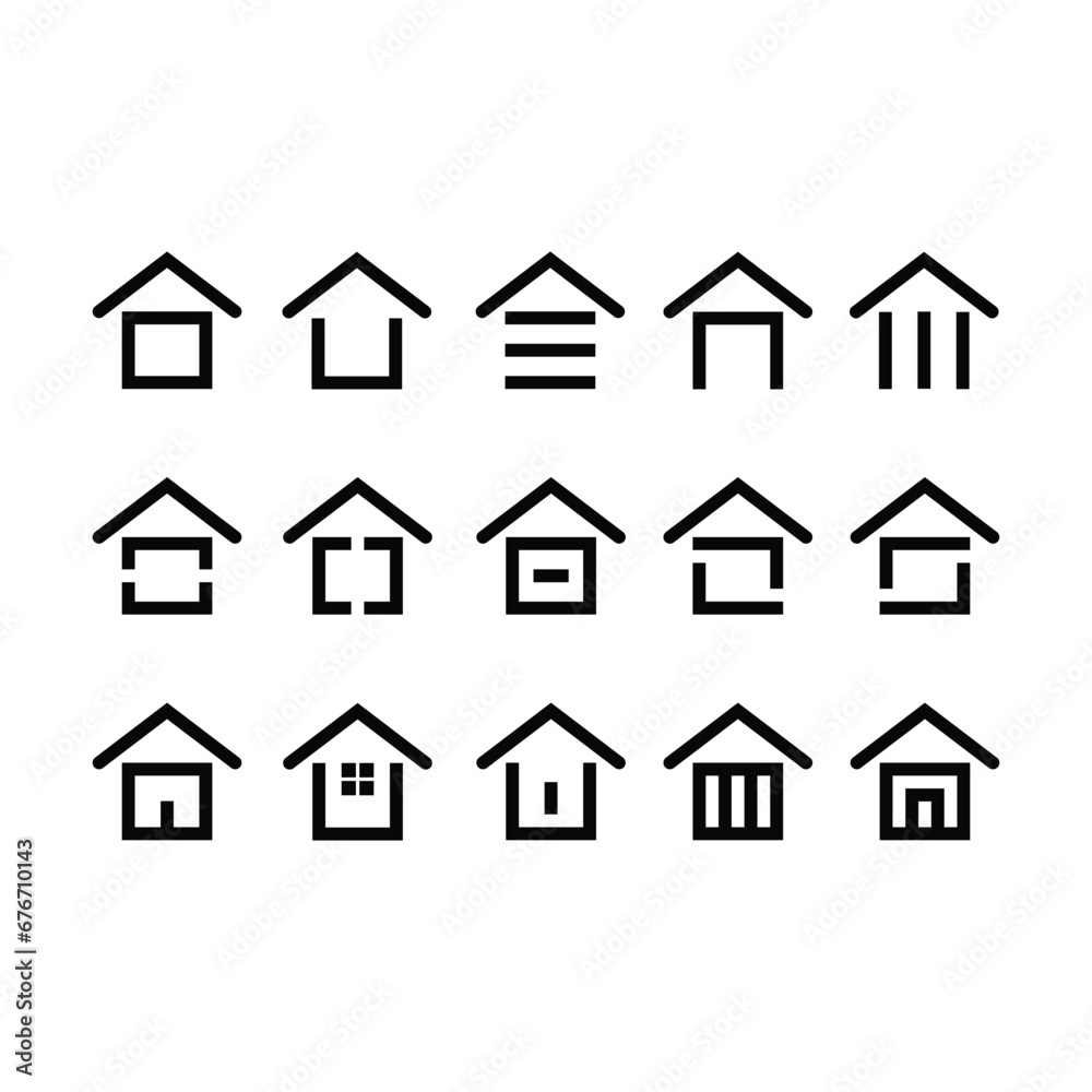 Simple house icon with line style. Great for home icon in UI design Simple house icon with line style. Great for home icon in UI design