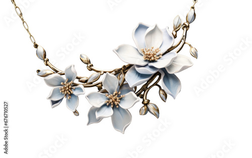 Virtual Precision of Moonlit Magnolia Jewelry on a Clear Surface or PNG Transparent Background.