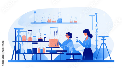 Gender equality, People Experimenting in a Laboratory with Beakers and Flasks, Promoting Gender Equality