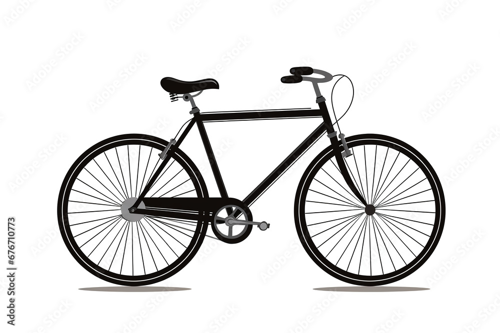 Obraz premium modern bicycle, black color isolated on white background, vector