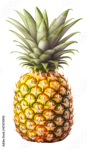 Pineapple isolated on white background, PNG File.