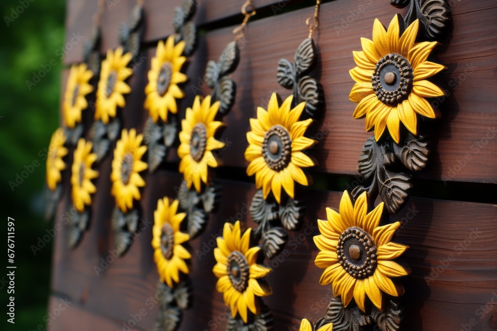 Brass necklace with sunflower decoration Generative Ai Brass necklace with sunflower decoration Generative Ai