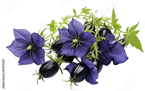 Digital Realism in Nightshade Nigella Imagery on a Clear Surface or PNG Transparent Background. photo