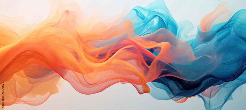 Orange and Azure Abstraction: Dynamic Motion Art