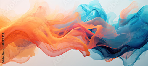 Orange and Azure Abstraction  Dynamic Motion Art