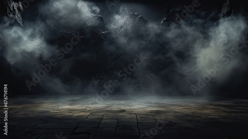 Dark Tiled Floor with Smoke photo