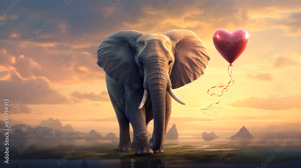 Elephant with heart.
