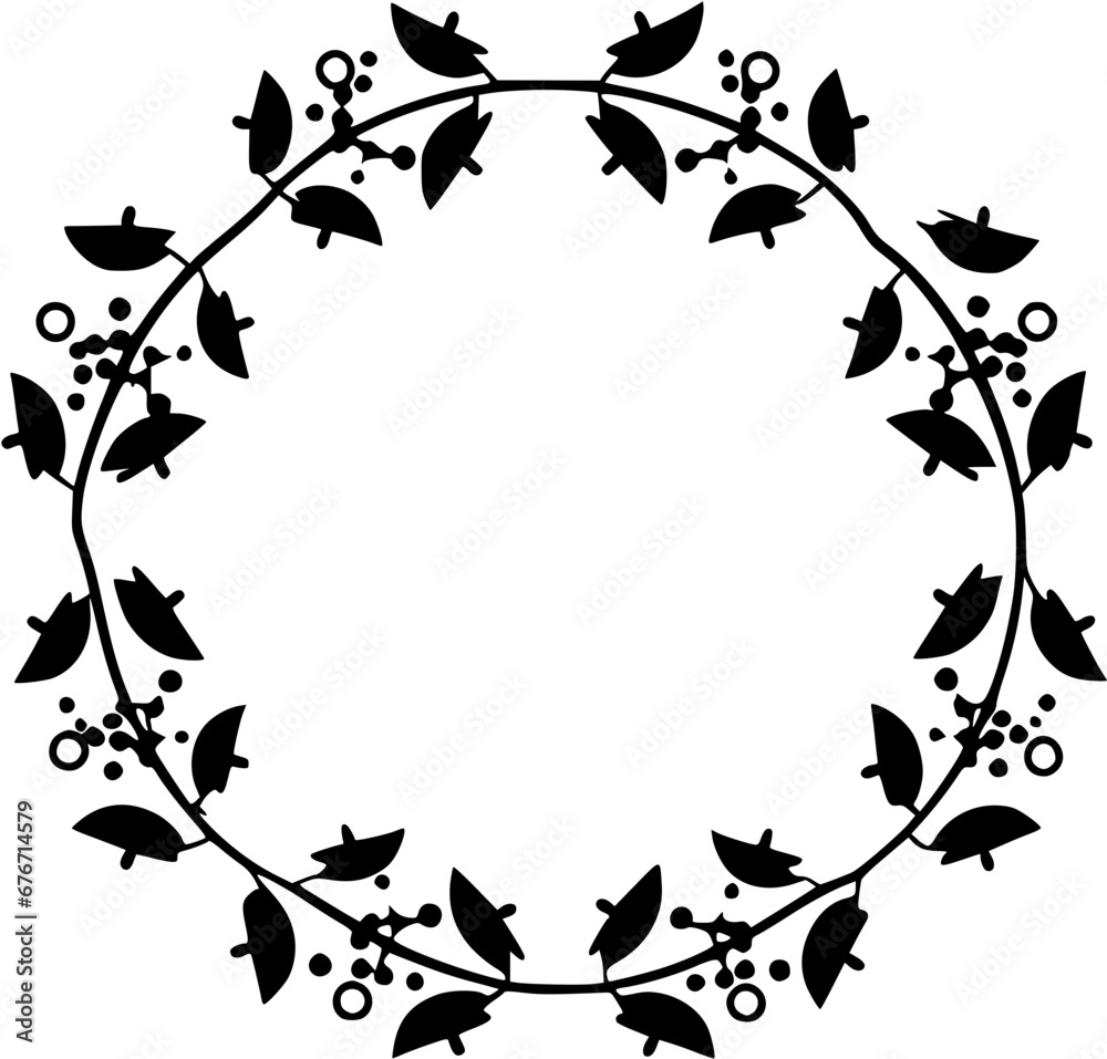 Christmas Garland Vintage Outline Icon In Hand-drawn Style