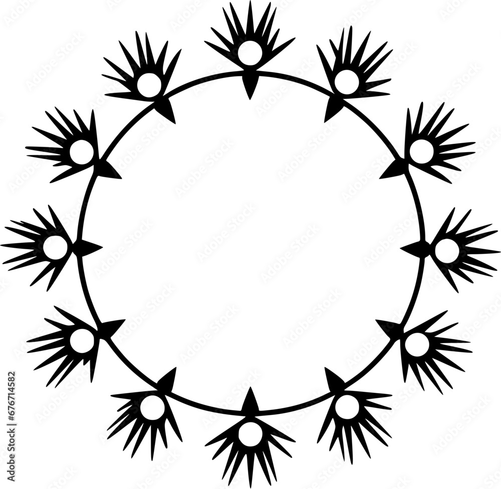Obraz premium Christmas Garland Vintage Outline Icon In Hand-drawn Style