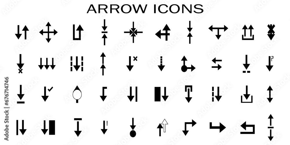 Set arrow icon. Collection different arrows sign.