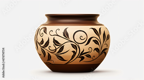 Earthen Elegance Brown Pot on white Background