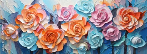 Shaped Canvas Roses: Expressive Hard-Edge Painting