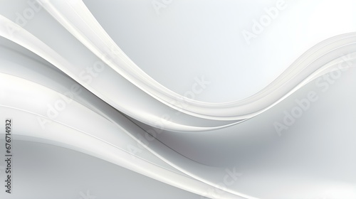 Abstract 3D Background of Curves and Swooshes in white Colors. Elegant Presentation Template