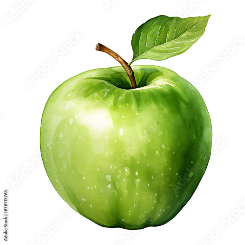 Green Apple  Fruits  watercolor illustrations