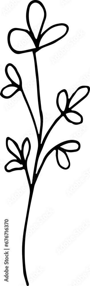 Line Art Leaves Hand Drawn Floral Line Art Leaves Hand Drawn Floral