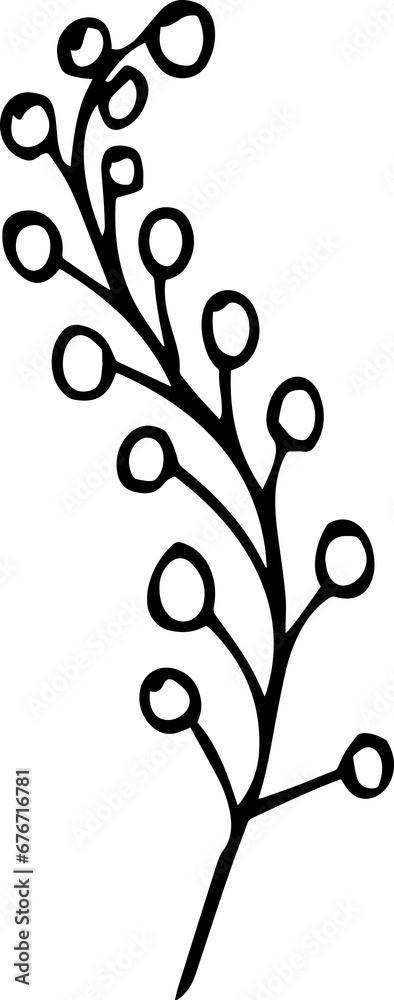 Hand Drawn Botanical Leaf Line Art Hand Drawn Botanical Leaf Line Art