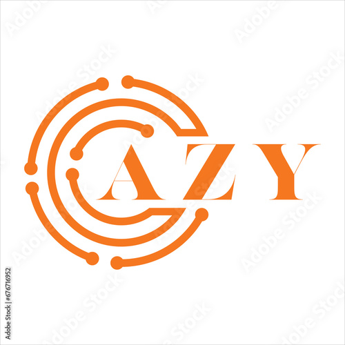 AZY letter design. AZY letter technology logo design on white background. AZY Monogram logo design for entrepreneur and business.
 photo