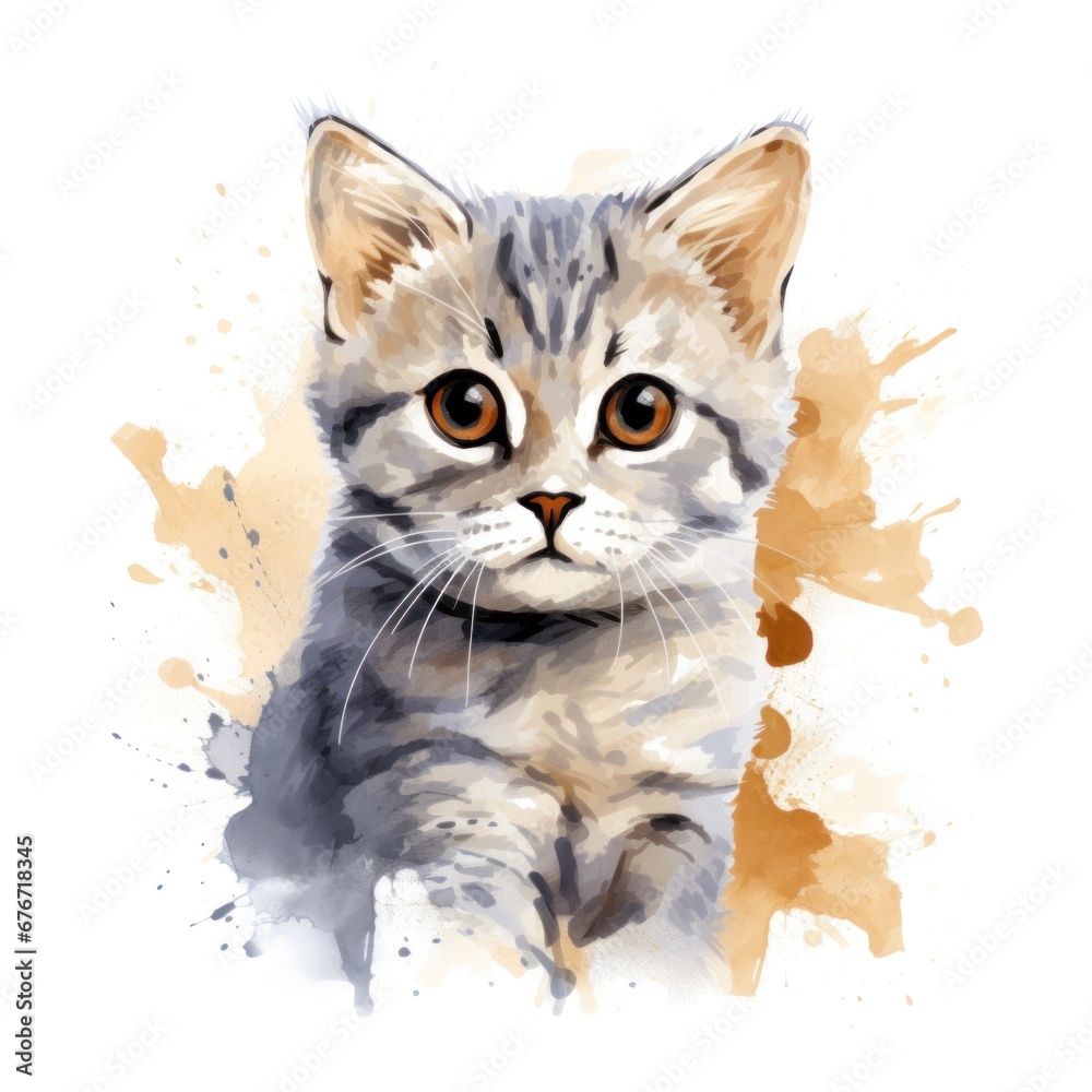 Cute kitten watercolor illustration Cute kitten watercolor illustration