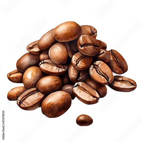 coffee beans watercolor
