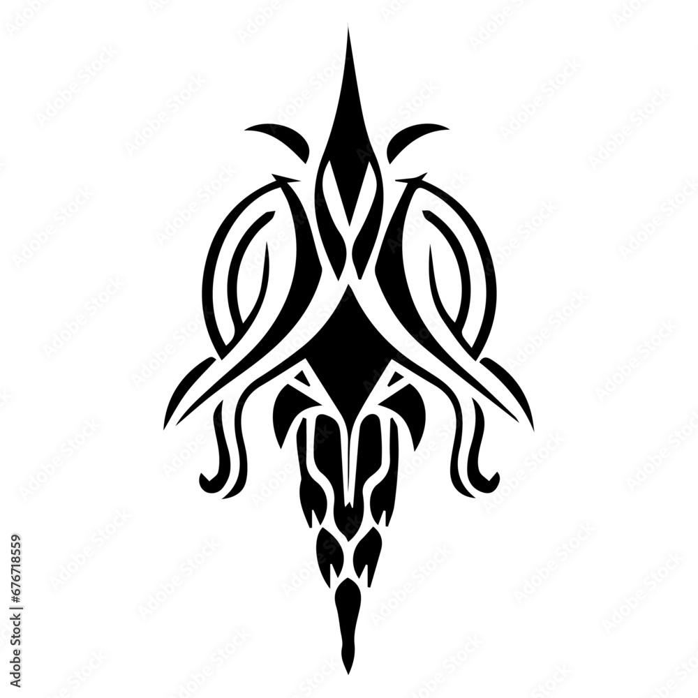 Fototapeta premium Tribal Tattoo design illustration black color, Tribal tattoo black color