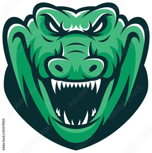 Colorful Crocodile Animal Beast Head Sport Logo