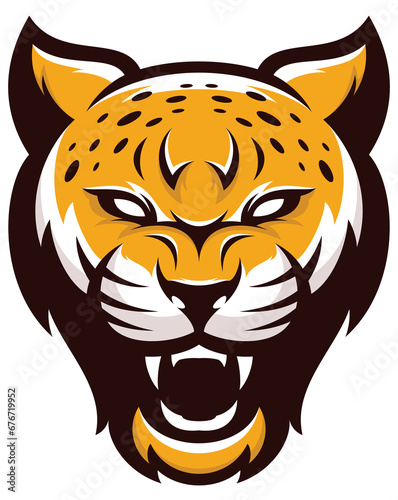 Colorful Leopard Animal Beast Head Sport Logo