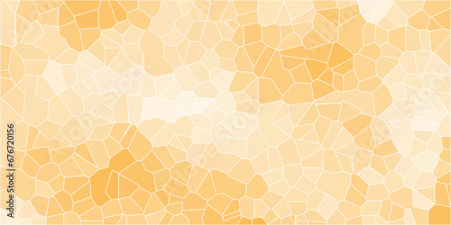 Quartz yellow Broken Stained Glass Background. Voronoi diagram background. Seamless pattern shapes vector Vintage Quartz surface white for bathroom or kitchen
