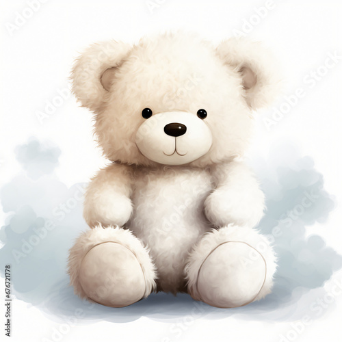 Fluffy Teddy Clipart isolated on white background © khan