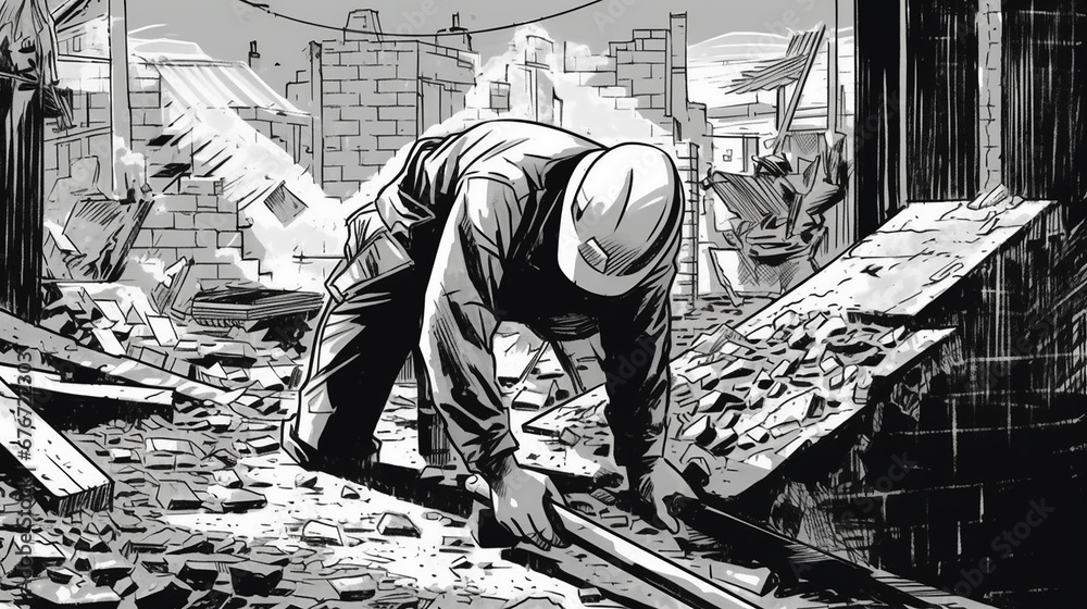 sketch and drawing web banner Construction, building worker, painter, mason, bricklayer, civil engineer, architect, project manager, Construction worker sketch and drawing web banner Construction, building worker, painter, mason, bricklayer, civil engineer, architect, project manager, Construction worker