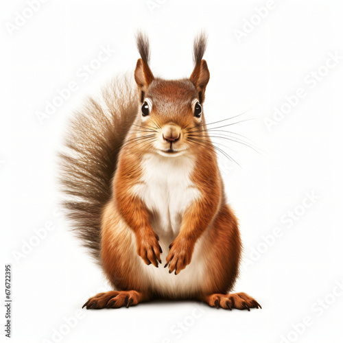 Forest Squirrel isolated on white background © khan