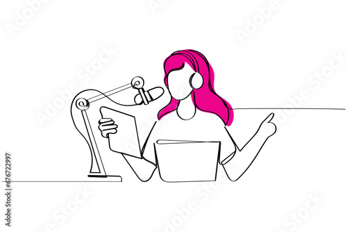 line art poster or postcard design to celebrate radio day that is observed every year on 13th of february. Most trusted multimedia concept art. Radio journalism. Trusted audience. Speaker.